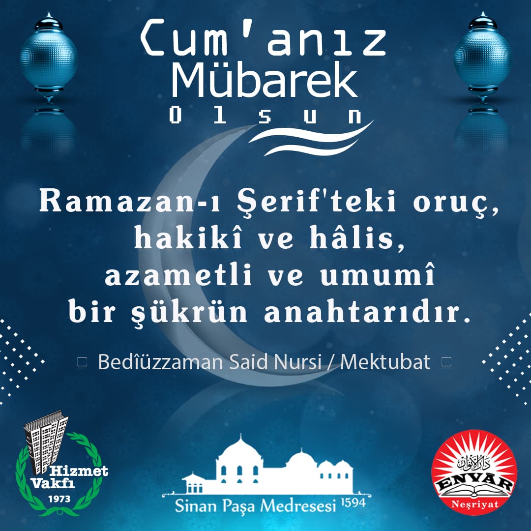 Ramazan-ı Şerif'teki oruç, hakikî ve hâlis, azametli ve umumî bir şükrün anahtarıdır.