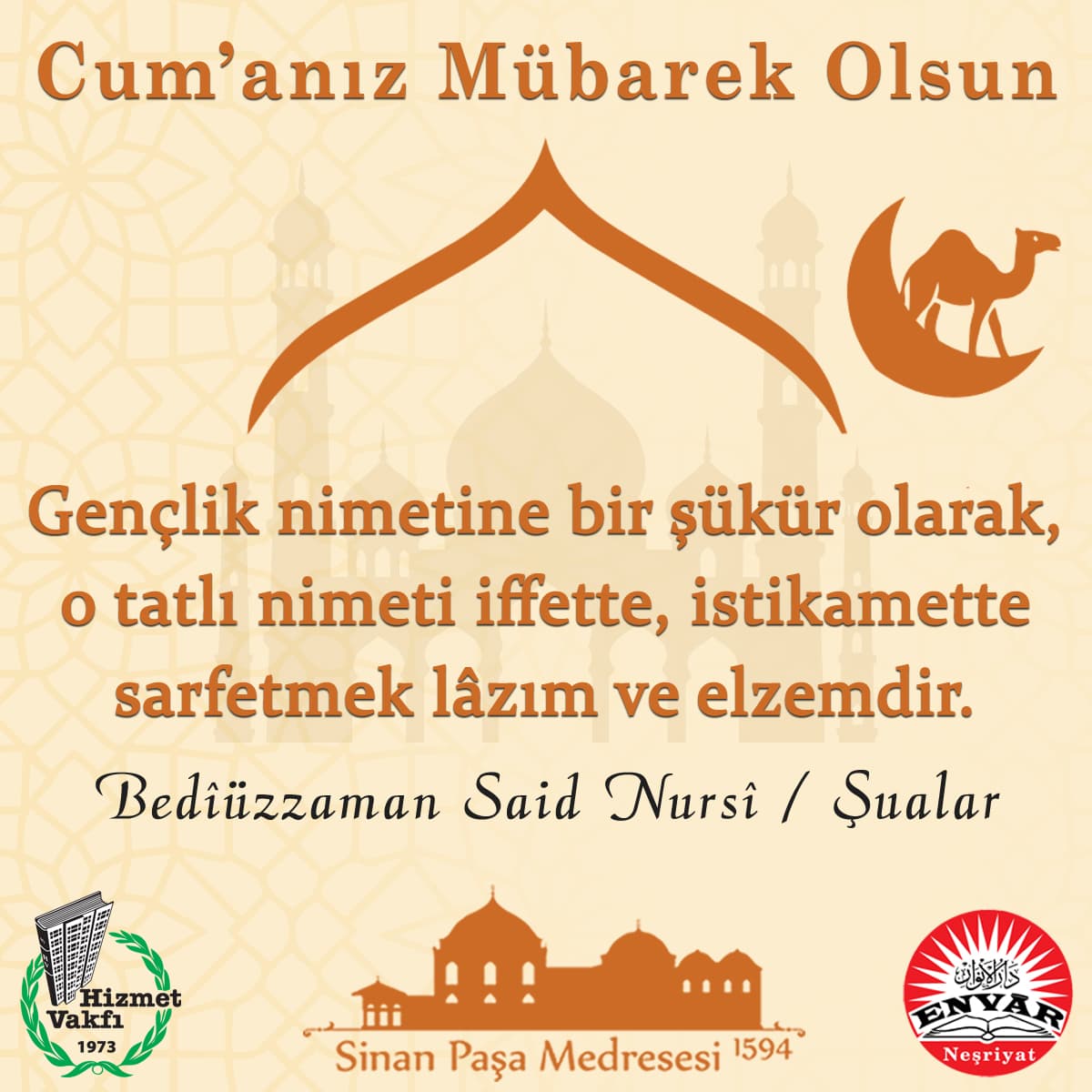 Gençlik nimetine bir şükür olarak, o tatlı nimeti iffette, istikamette sarfetmek lâzım ve elzemdir.