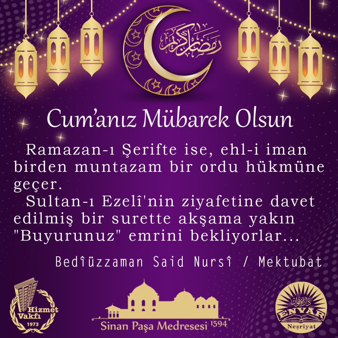 Ramazan-ı Şerifte ise, ehl-i iman birden muntazam bir ordu hükmüne geçer. Sultan-ı Ezelî'nin ziyafetine davet edilmiş bir surette akşama yakın "Buyurunuz" emrini bekliyorlar…